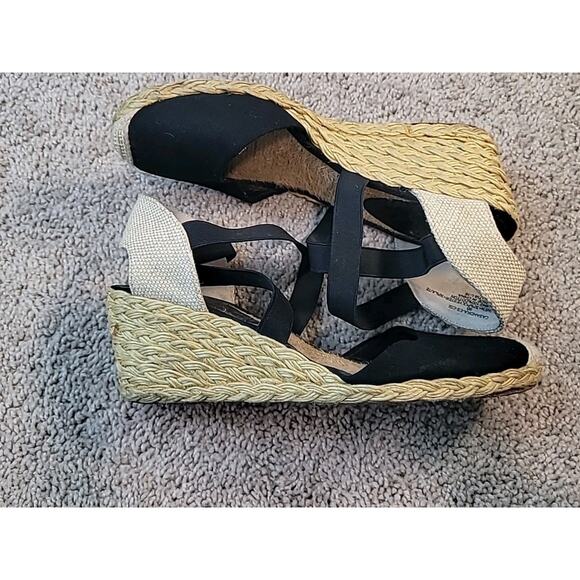 Ralph Lauren Casandra Espadrille Wedge Sandal Black Women’s Size 9B GUC - Picture 7 of 8